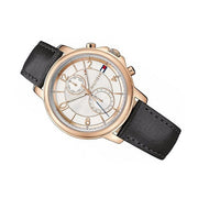  Shop Authentic Tommy Hilfiger Claudia White Dial Black Leather Strap Watch for Women - 1781817 - Luxxuri