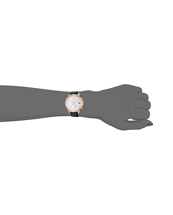  Shop Authentic Tommy Hilfiger Claudia White Dial Black Leather Strap Watch for Women - 1781817 - Luxxuri
