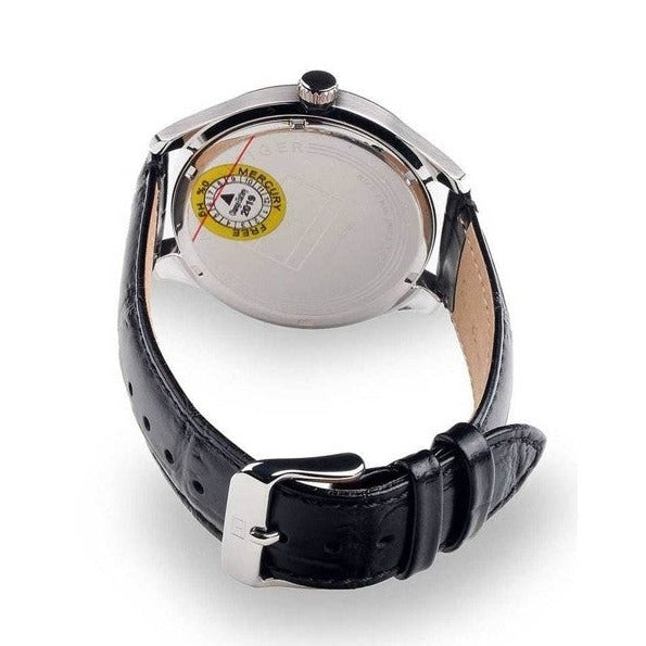  Shop Authentic Tommy Hilfiger Oliver Analog Silver Dial Black Leather Strap Watch for Men - 1791305 - Luxxuri