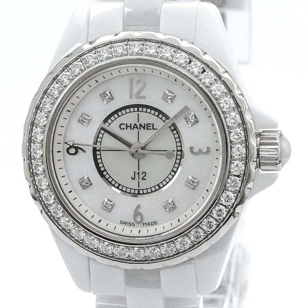  Shop Authentic Chanel J12 Quartz Diamonds White Dial White Steel Strap Watch for Women - J12 H3110 - Luxxuri
