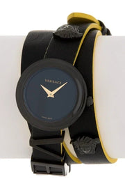  Shop Authentic Versace V-Flare Quartz Black Dial Black Leather Strap Watch for Women - VEBN00518 - Luxxuri