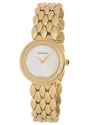  Shop Authentic Versace V Flare Diamonds Silver Dial Gold Steel Strap Watch for Women - VEBN00918 - Luxxuri