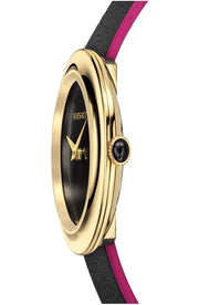  Shop Authentic Versace V-Flare Quartz Black Dial Black Leather Strap Watch for Women - VEBN00218 - Luxxuri