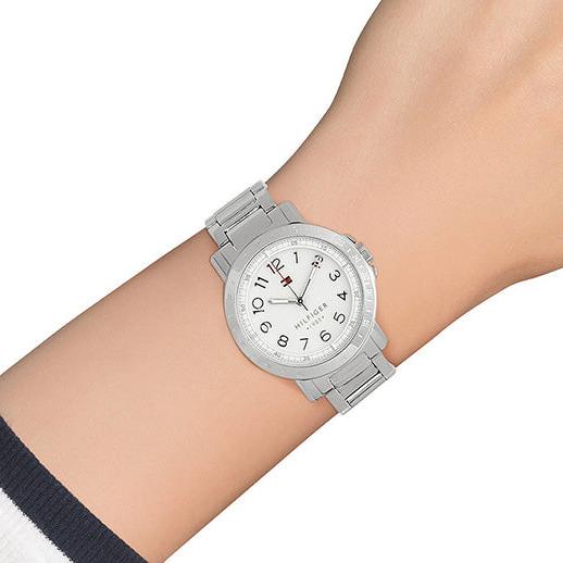  Shop Authentic Tommy Hilfiger White Dial Silver Steel Strap Watch for Women - 1781397 - Luxxuri