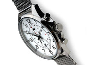  Shop Authentic Tommy Hilfiger Dean Chronograph White Dial Silver Mesh Bracelet Watch for Men - 1791277 - Luxxuri