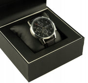  Shop Authentic Hugo Boss Navigator Black Dial Black Leather Strap Watch for Men - 1513535 - Luxxuri