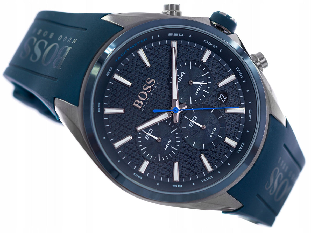  Shop Authentic Hugo Boss Distinct Blue Dial Blue Rubber Strap Watch for Men - 1513856 - Luxxuri