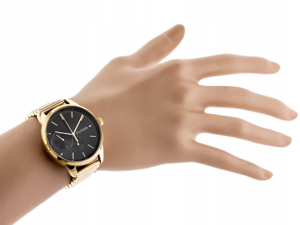  Shop Authentic Tommy Hilfiger Brooke Black Dial Gold Steel Strap Watch for Women  - 1782019 - Luxxuri