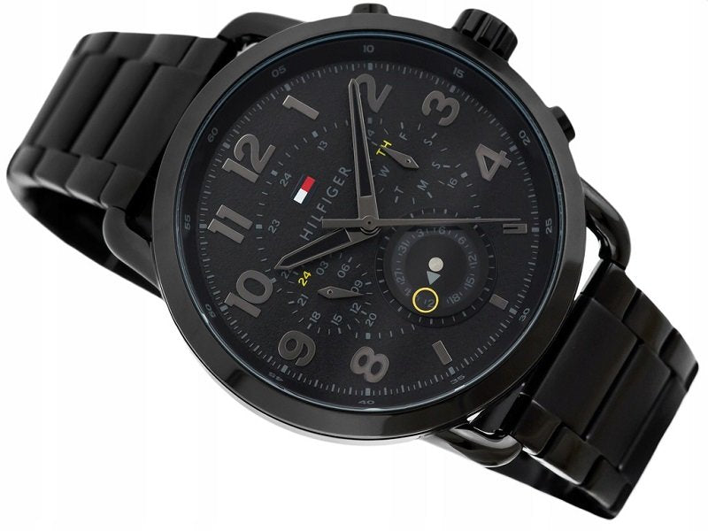  Shop Authentic Tommy Hilfiger Briggs Black Dial Black Steel Strap Watch for Men  - 1791423 - Luxxuri