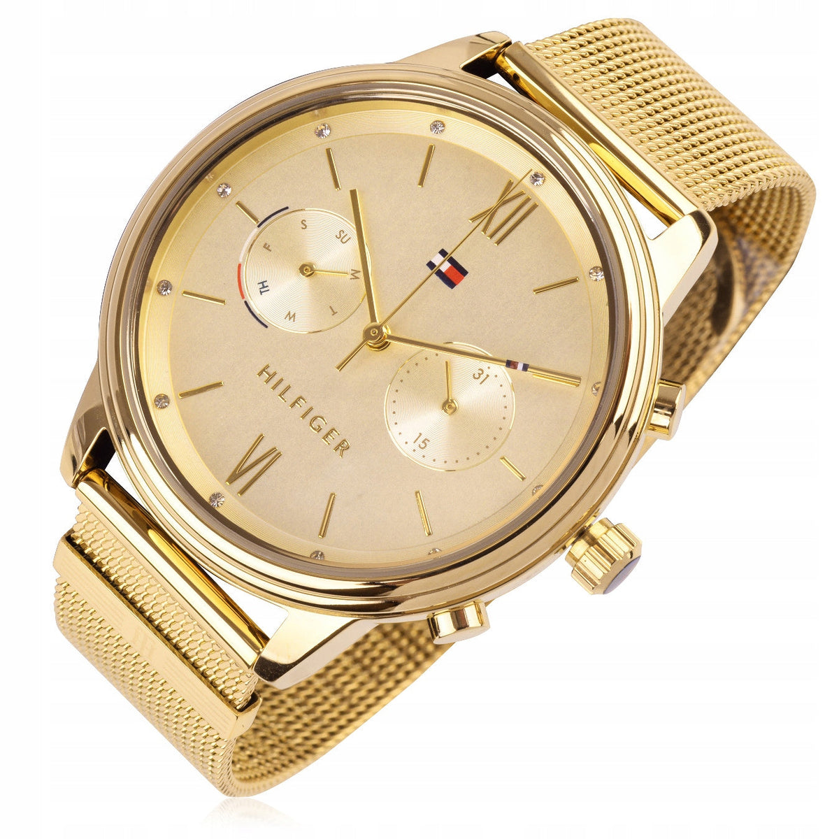  Shop Authentic Tommy Hilfiger Blake Quartz Gold Dial Gold Mesh Bracelet Watch for Women - 1782302 - Luxxuri