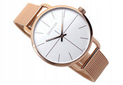  Shop Authentic Calvin Klein Even White Dial Rose Gold Mesh Bracelet Watch for Women - K7B21626 - Luxxuri