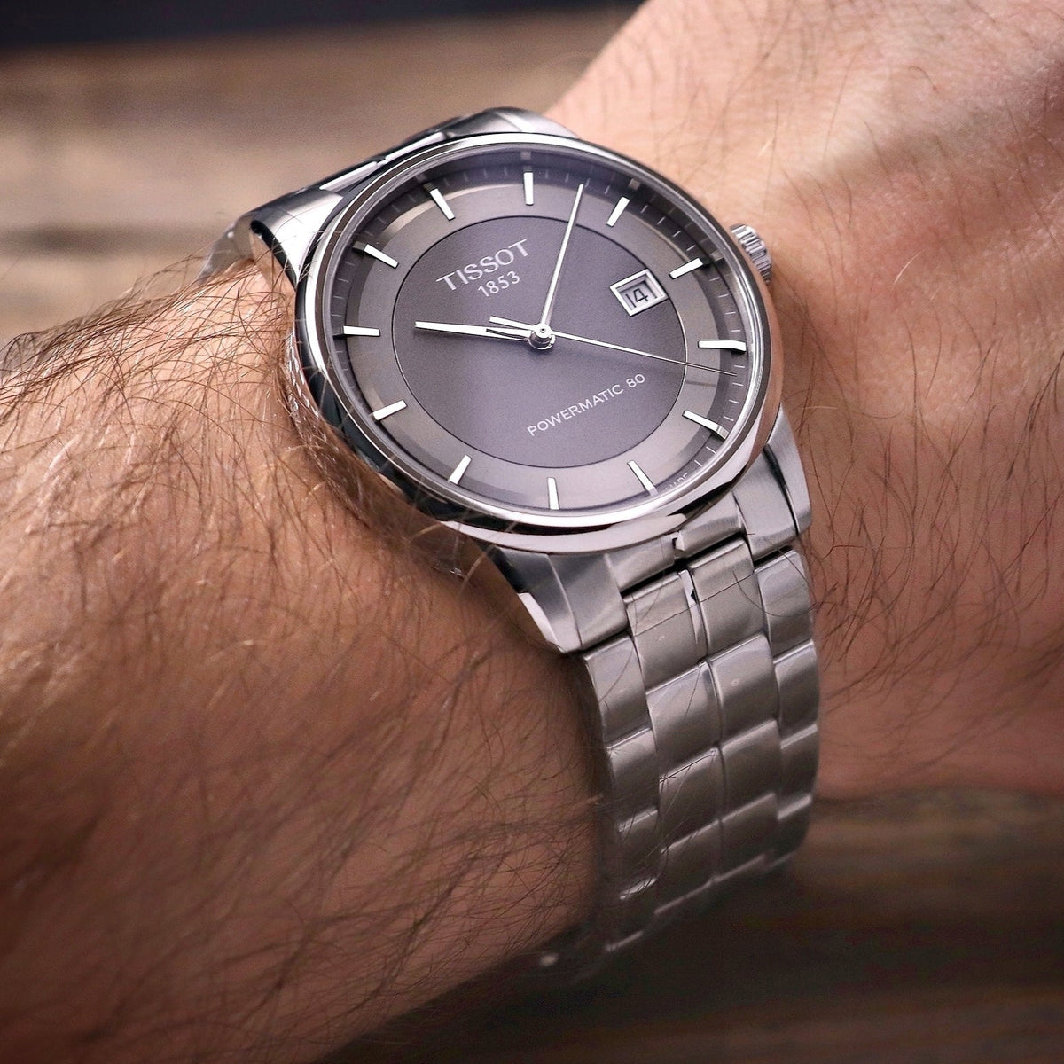  Shop Authentic Tissot Luxury Powermatic 80 Grey Dial Silver Steel Strap Watch for Men - T086.407.11.061.00 - Luxxuri