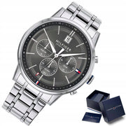  Shop Authentic Tommy Hilfiger Kyle Chronograph Grey Dial Silver Steel Strap Watch for Men - 1791632 - Luxxuri