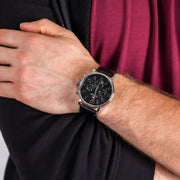  Shop Authentic Tommy Hilfiger Daniel Black Dial Black Leather Strap Watch for Men - 1710381 - Luxxuri