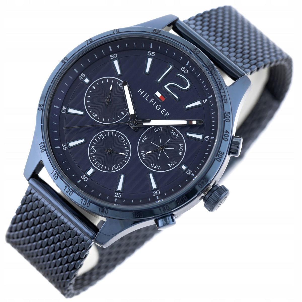  Shop Authentic Tommy Hilfiger Gavin Chronograph Blue Dial Blue Mesh Bracelet Watch for Men - 1791471 - Luxxuri