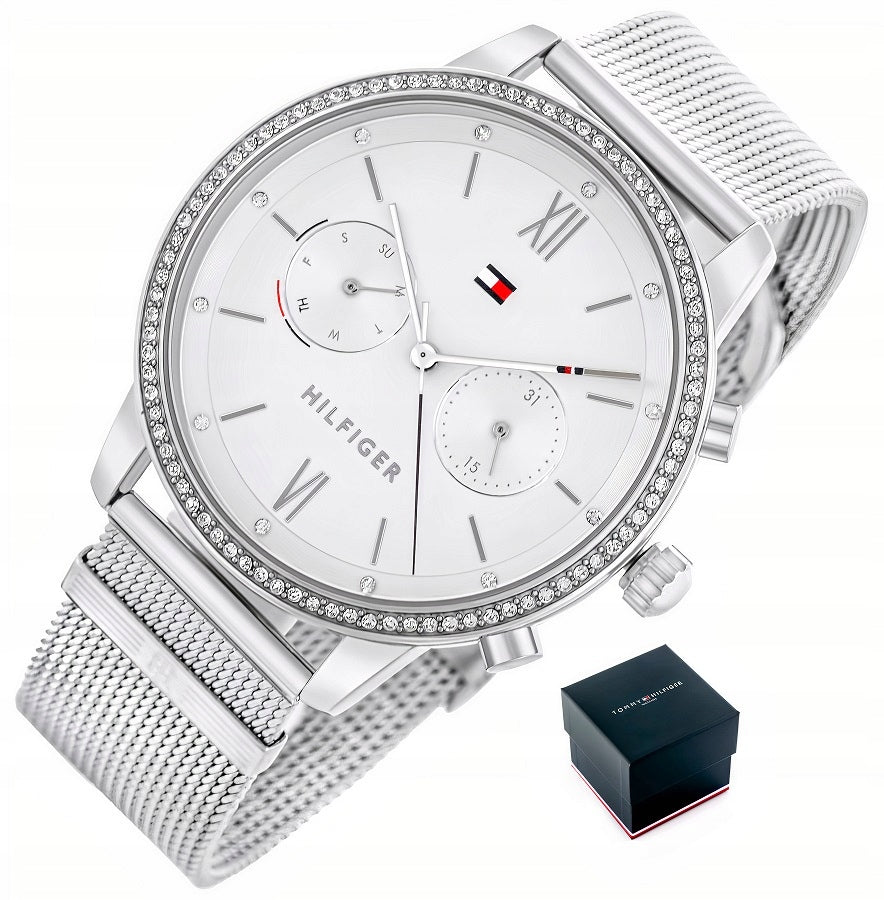  Shop Authentic Tommy Hilfiger Blake Diamonds Silver Dial Silver Mesh Bracelet Watch for Women - 1782301 - Luxxuri