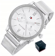  Shop Authentic Tommy Hilfiger Blake Diamonds Silver Dial Silver Mesh Bracelet Watch for Women - 1782301 - Luxxuri