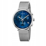  Shop Authentic Calvin Klein High Noon Quartz Blue Dial Silver Mesh Bracelet Watch for Men - K8M2112N - Luxxuri