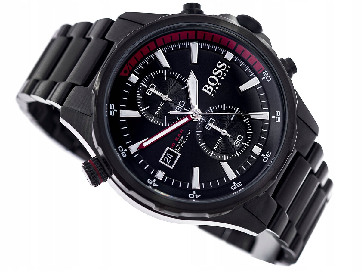  Shop Authentic Hugo Boss Globetrotter Black Dial Black Steel Strap Watch for Men - 1513825 - Luxxuri