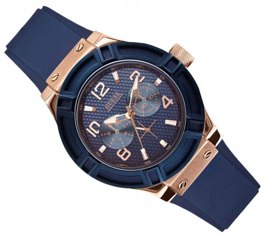  Shop Authentic Guess Jet Setter Analog Quartz Blue Dial Blue Rubber Strap Watch For Women - W0571L1 - Luxxuri