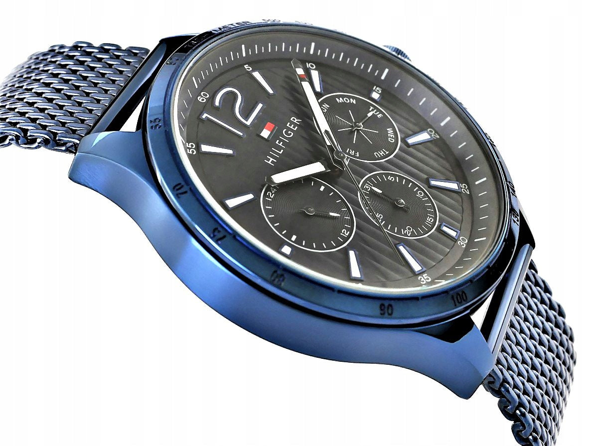  Shop Authentic Tommy Hilfiger Gavin Chronograph Blue Dial Blue Mesh Bracelet Watch for Men - 1791471 - Luxxuri