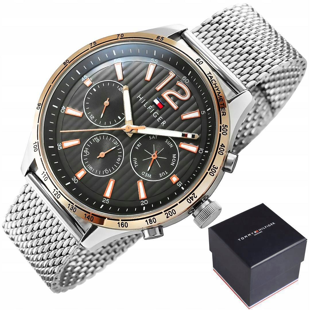  Shop Authentic Tommy Hilfiger Gavin Chronograph Quartz Grey Dial Silver Mesh Bracelet Watch for Men - 1791466 - Luxxuri