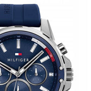  Shop Authentic Tommy Hilfiger Mason Blue Dial Blue Rubber Strap Watch for Men - 1791791 - Luxxuri