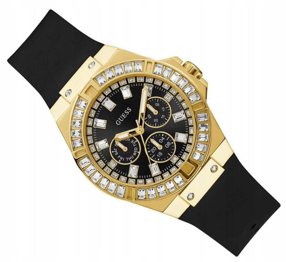  Shop Authentic Guess Venus Diamonds Black Dial Black Rubber Strap Watch for Women - GW0118L1 - Luxxuri