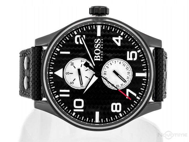  Shop Authentic Hugo Boss Aeroliner Maxx Quartz Black Dial Black Nylon Strap Watch For Men - HB1513086 - Luxxuri