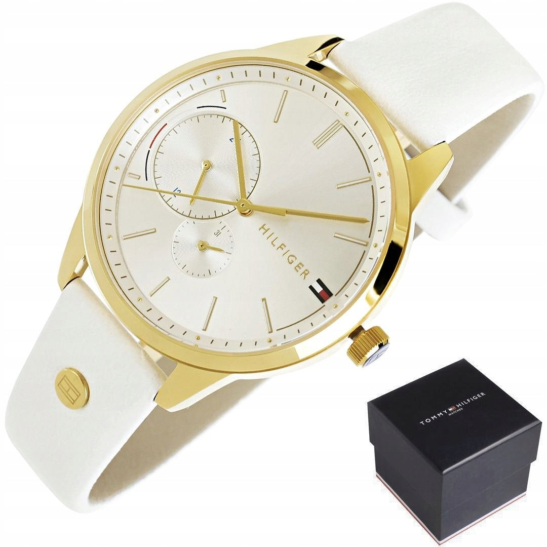  Shop Authentic Tommy Hilfiger Brooklyn Quartz White Dial White Leather Strap Watch for Women - 1782018 - Luxxuri