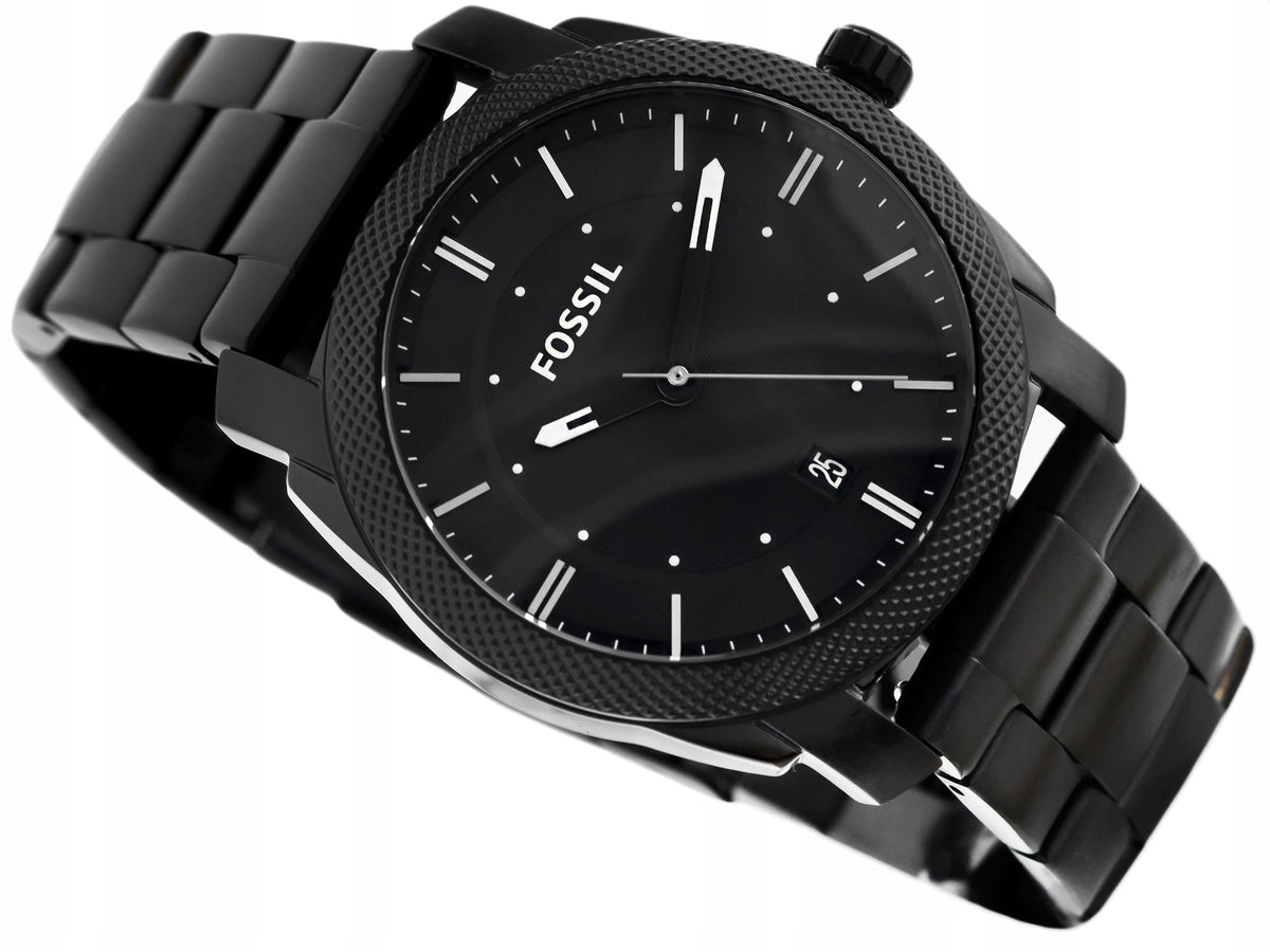  Shop Authentic Fossil Machine Black Dial Black Steel Strap Watch for Men - FS4775 - Luxxuri