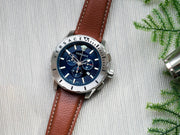  Shop Authentic Versace Casual Chronograph Blue Dial Brown Leather Strap Watch for Men - VERG002-18 - Luxxuri