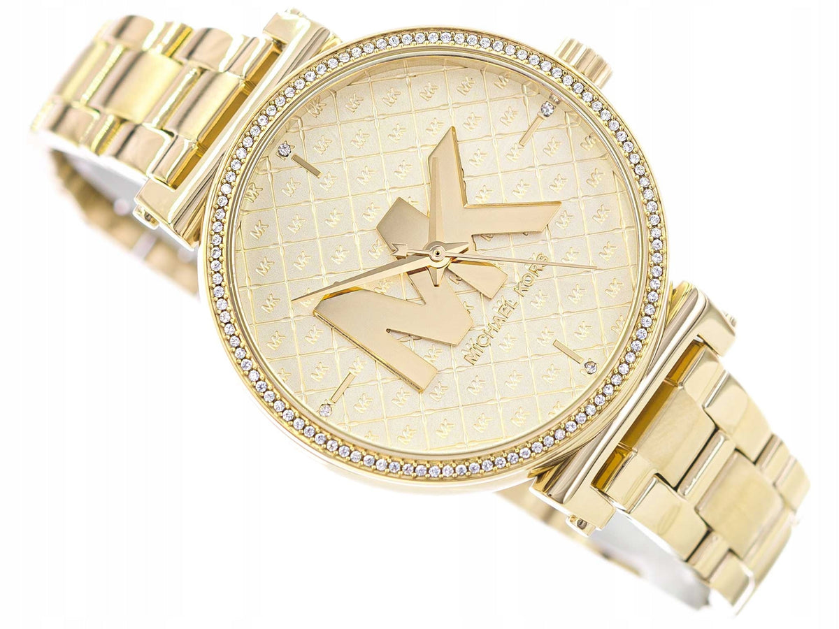  Shop Authentic Michael Kors Sofie Quartz Gold Dial Gold Steel Strap Watch For Women - MK4334 - Luxxuri