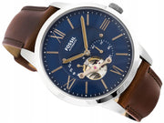  Shop Authentic Fossil Townsman Automatic Blue Dial Brown Leather Strap Watch for Men - ME3110 - Luxxuri