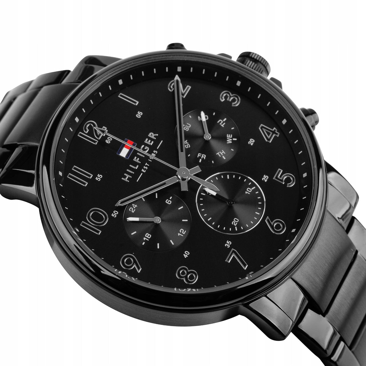  Shop Authentic Tommy Hilfiger Daniel Black Dial Black Steel Strap Watch for Men - 1710383 - Luxxuri