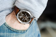  Shop Authentic Hugo Boss Skymaster Grey Dial Brown Leather Strap Watch for Men - 1513787 - Luxxuri