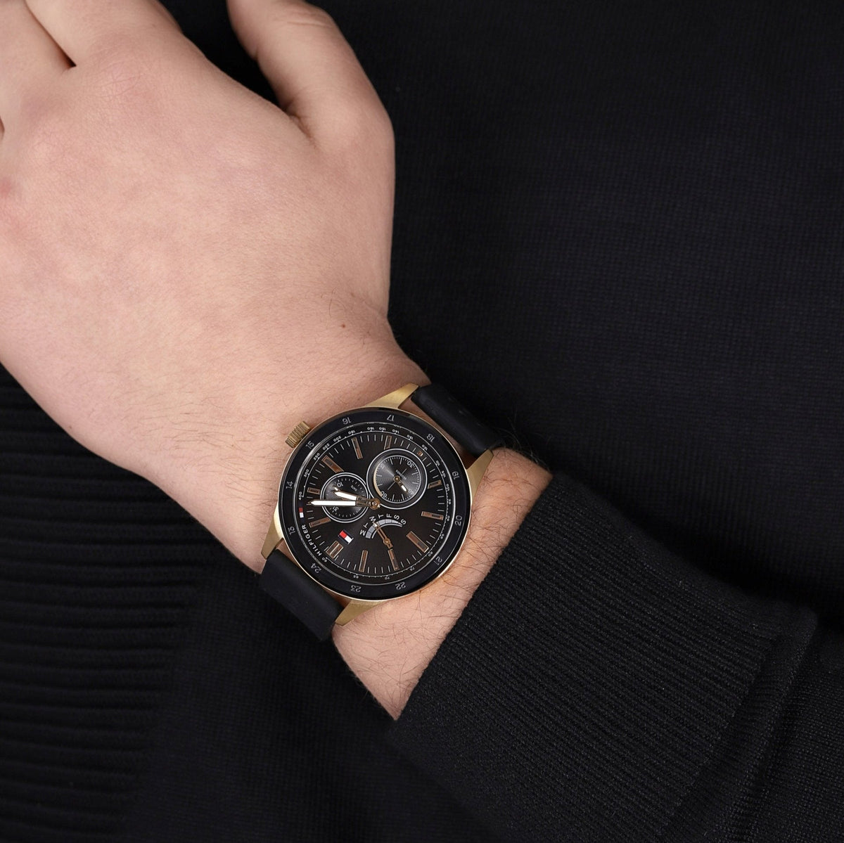  Shop Authentic Tommy Hilfiger Austin Black Dial Black Rubber Strap Watch for Men - 1791636 - Luxxuri