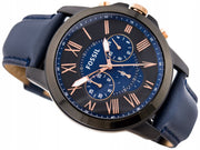  Shop Authentic Fossil Grant Chronograph Black Dial Blue Leather Strap Watch for Men - FS5061 - Luxxuri