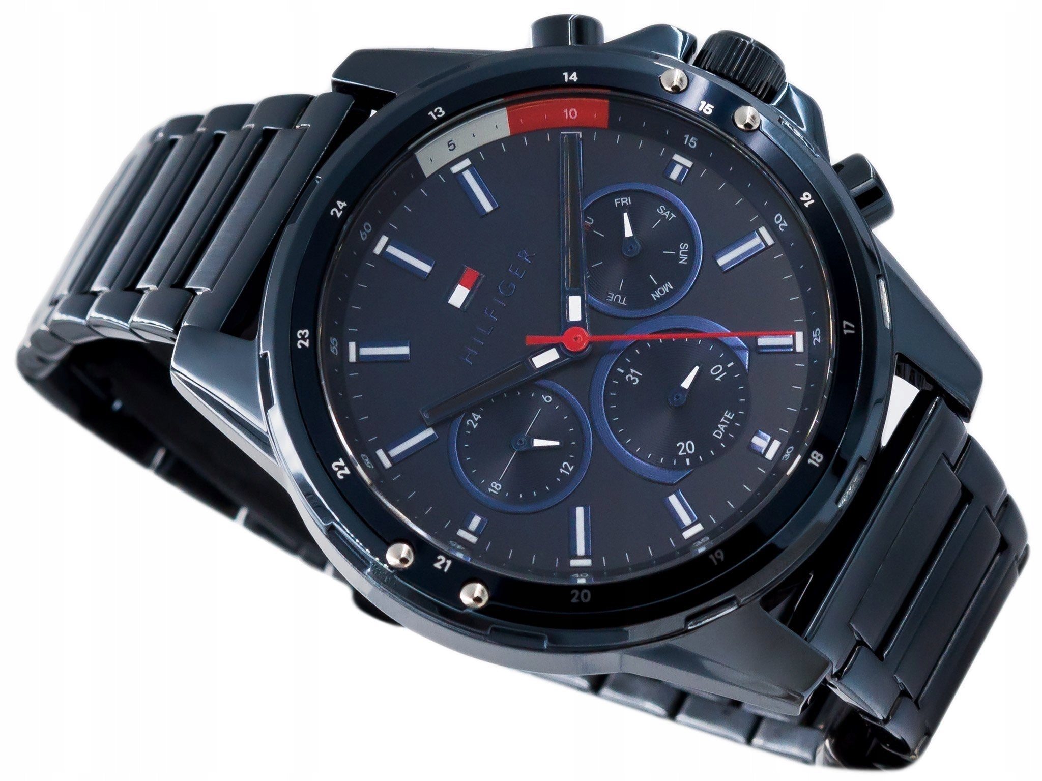  Shop Authentic Tommy Hilfiger Mason Blue Dial Blue Steel Strap Watch for Men - 1791789 - Luxxuri
