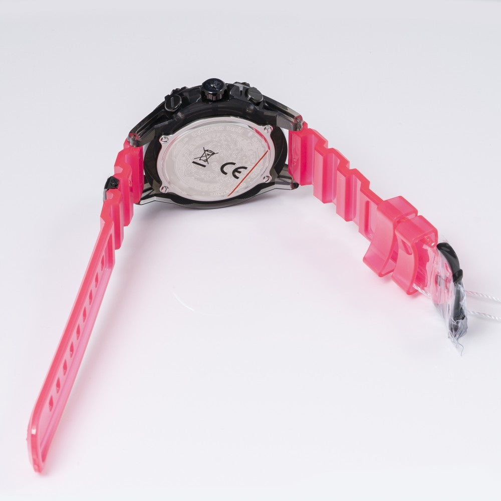  Shop Authentic Versace Icon Active Chronograph Quartz Black Dial Pink Rubber Strap Watch For Men - VEZ700221 - Luxxuri