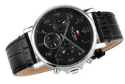 Shop Authentic Tommy Hilfiger Daniel Black Dial Black Leather Strap Watch for Men - 1710381 - Luxxuri