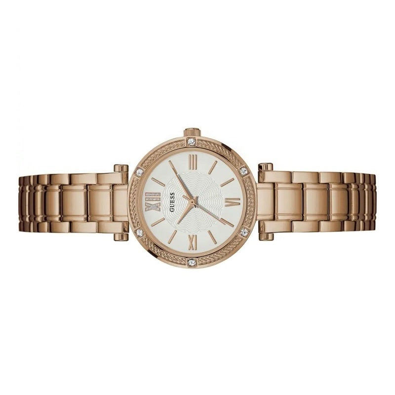  Shop Authentic Guess Park Ave White Dial Rose Gold Steel Strap Watch for Women - W0767L3 - Luxxuri