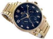  Shop Authentic Tommy Hilfiger Daniel Chronograph Blue Dial Gold Steel Strap Watch for Men - 1710384 - Luxxuri