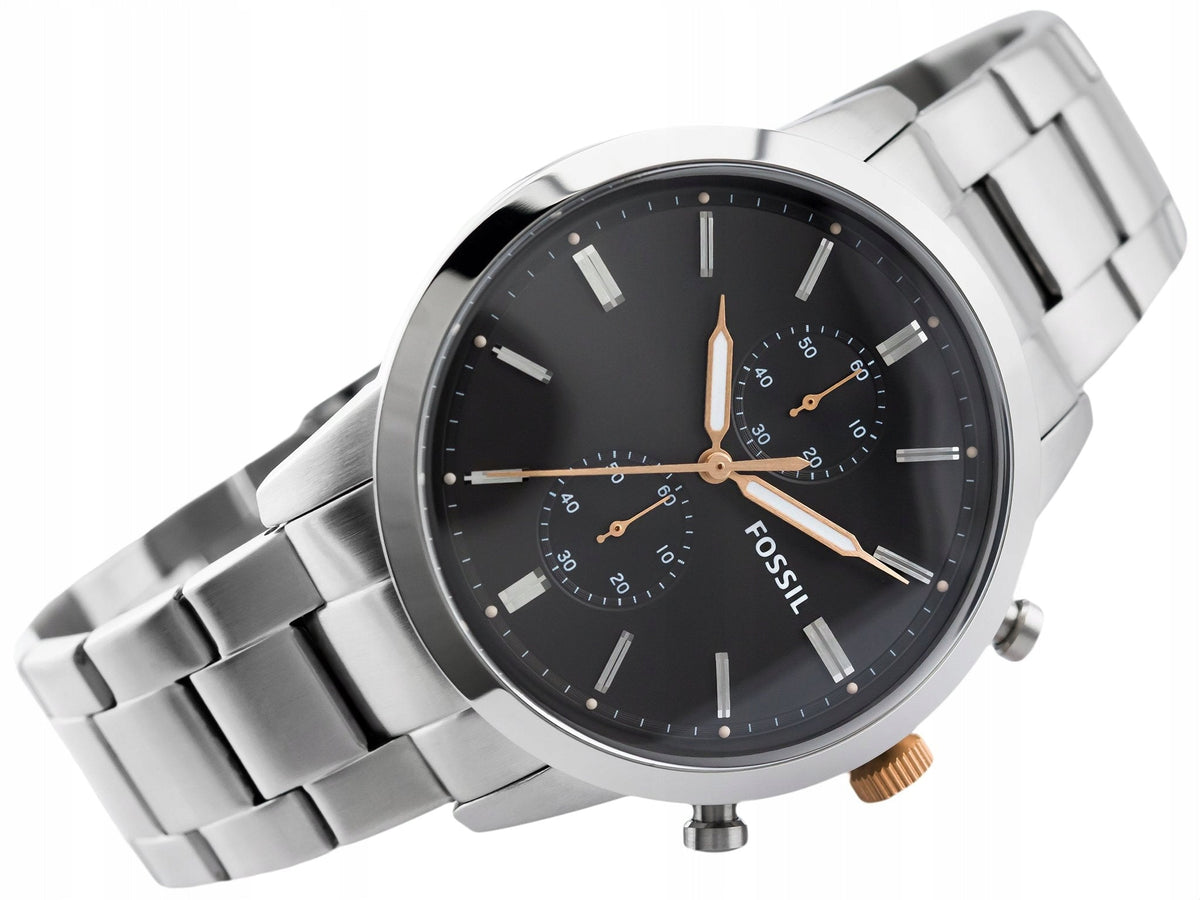  Shop Authentic Fossil Townsman Chronograph Grey Dial Silver Steel Strap Watch for Men - FS5407 - Luxxuri