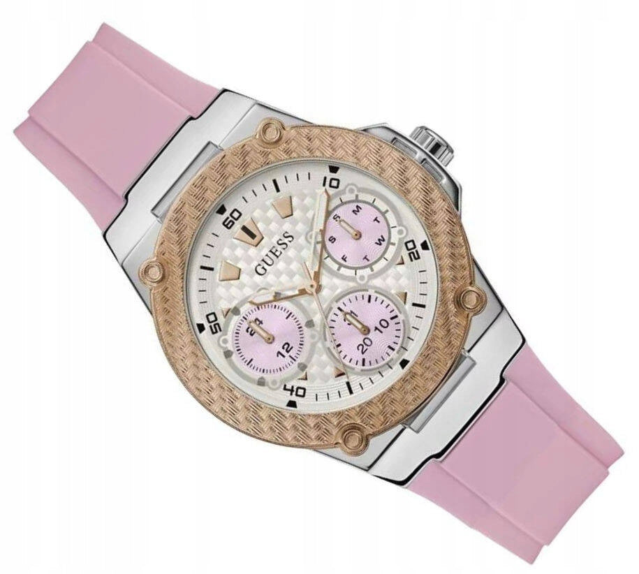  Shop Authentic Guess Zena Quartz White Dial Pink Rubber Strap Watch For Women - W1094L4 - Luxxuri