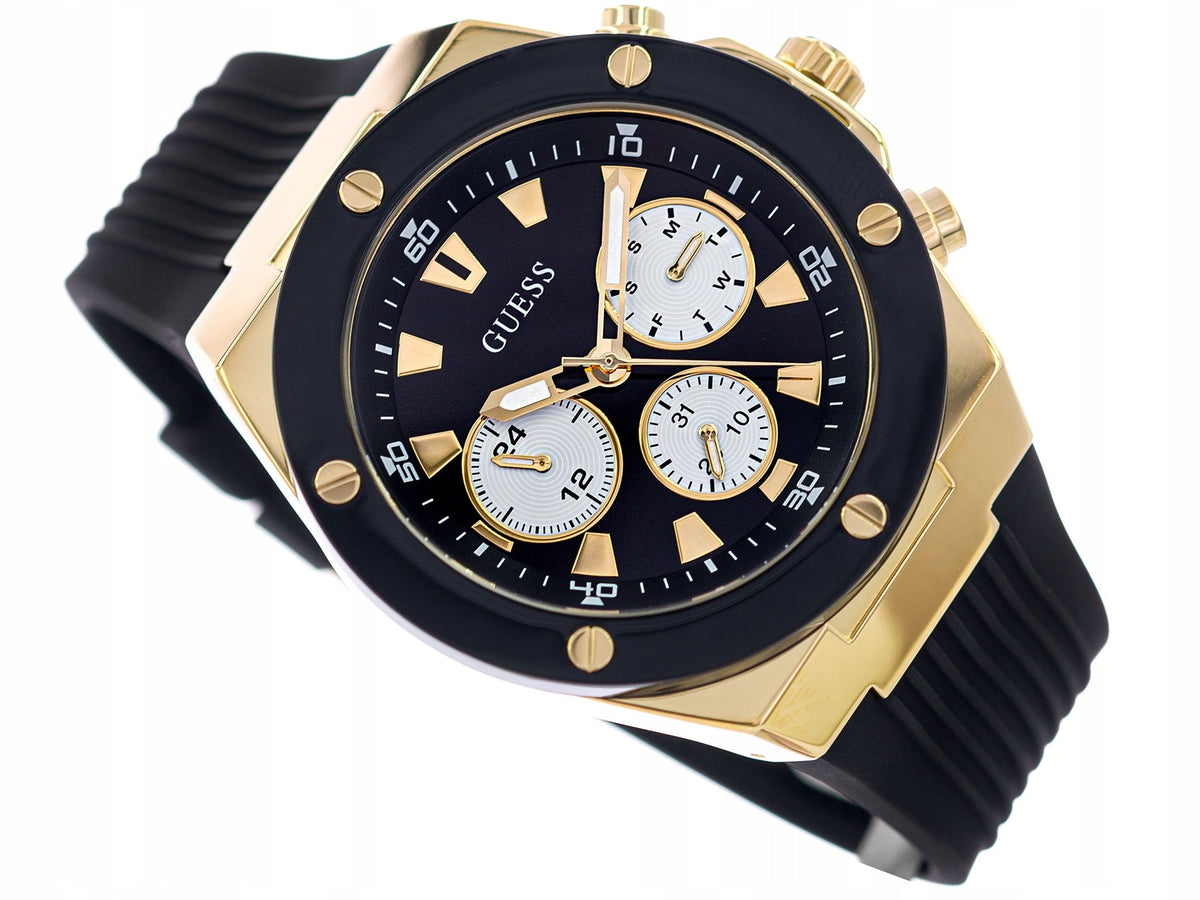  Shop Authentic Guess Poseidon Chronograph Black Dial Black Rubber Strap Watch for Men - GW0057G1 - Luxxuri