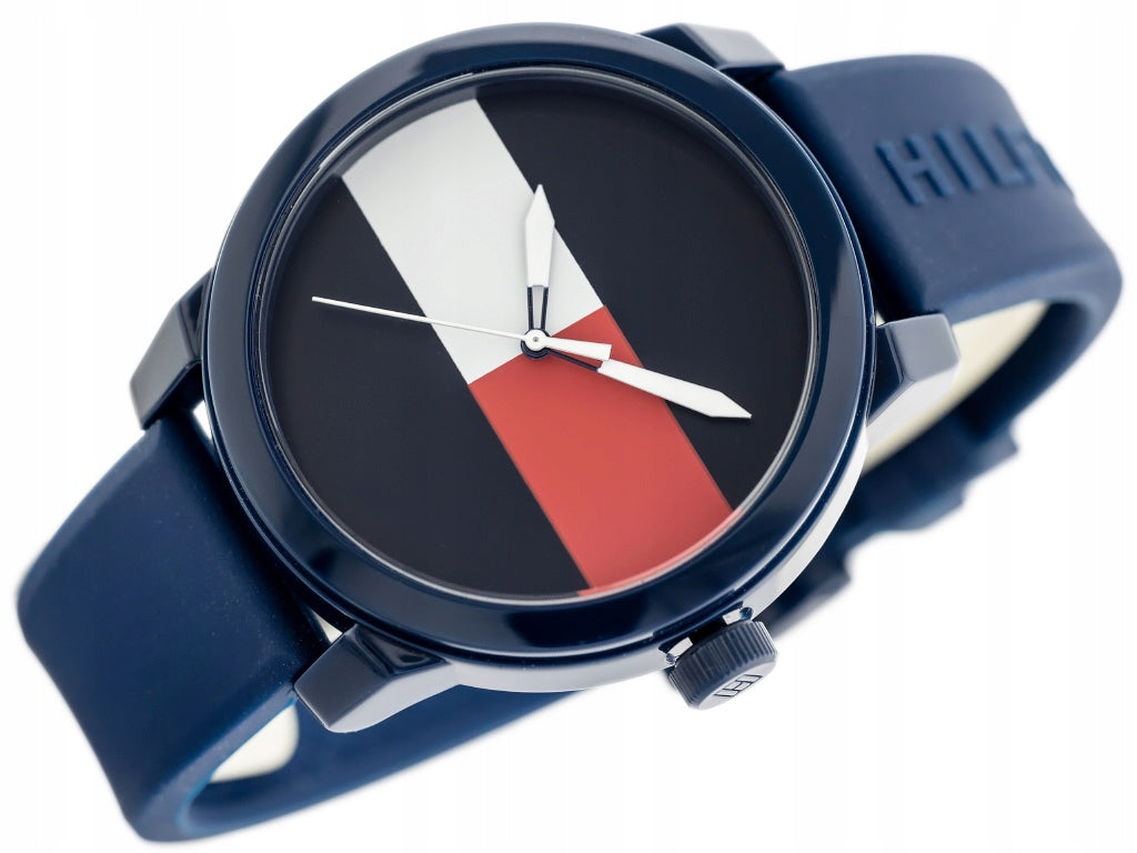  Shop Authentic Tommy Hilfiger Denim Quartz Blue Dial Blue Rubber Strap Watch for Men - 1791322 - Luxxuri