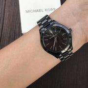  Shop Authentic Michael Kors Mini Slim Runway Black Dial Black Steel Strap Watch for Women - MK3587 - Luxxuri