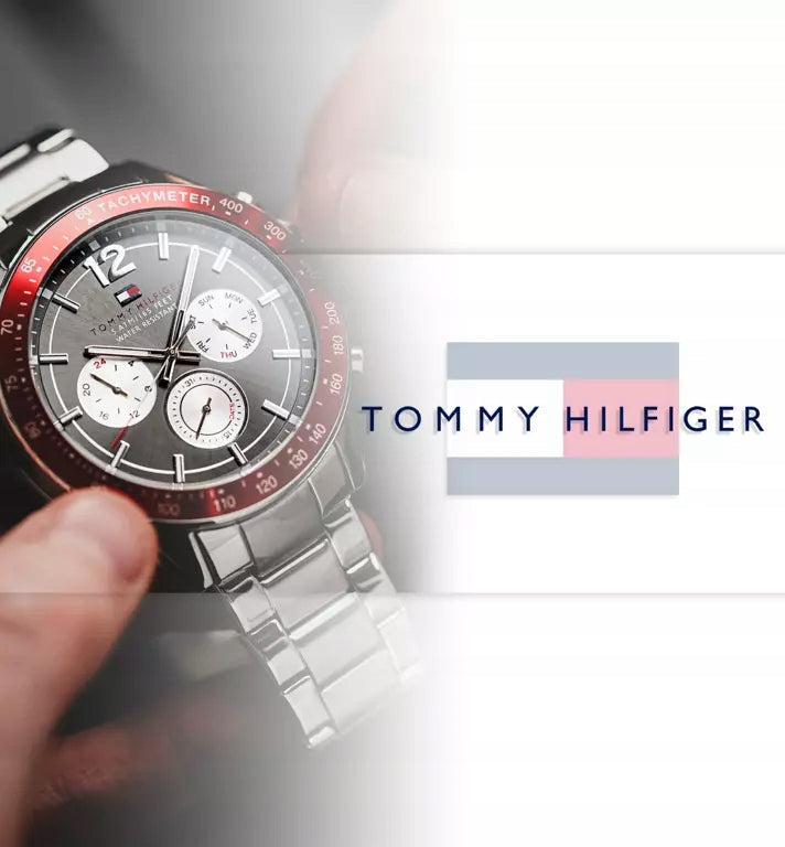  Shop Authentic Tommy Hilfiger Luke Chronograph Black Dial Silver Steel Strap Watch for Men - 1791122 - Luxxuri