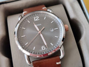  Shop Authentic Fossil Commuter Grey Dial Brown Leather Strap Watch for Men - FS5417 - Luxxuri